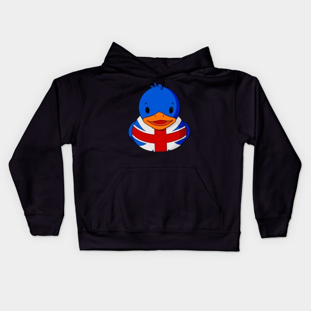 UK Flag Rubber Duck Kids Hoodie by Alisha Ober Designs